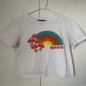 Motel rocks magic mushrooms crop tee